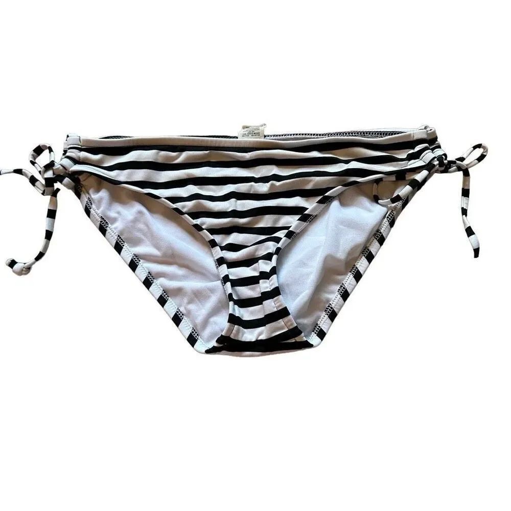 Mossimo black and white striped bikini bottoms - size m